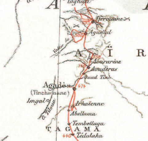 Itiénéraire mission Foureau-Lamy - 1900